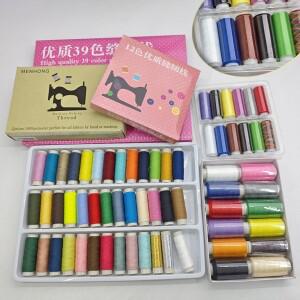 12/39 색상 폴리에스터 자수 기계용 실 키트  수동 및 기계식 고급
