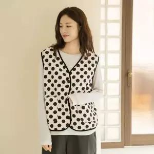 [마담4060]엄마옷 마담4060 [내추럴포엠]땡땡이코튼조끼 중년여성 조끼 -RVE2602003-..