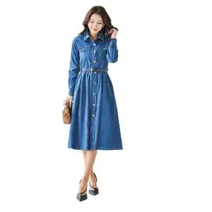 [NS홈쇼핑](이)피크닉 데님 A라인 원피스+벨트[35736117]