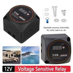 전압 감지 릴레이 듀얼 배터리 아이솔레이터  디지털 디스플레이  충전 스마트 스위치  자동차 RV용  12V