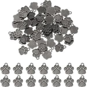 메카닉시 개 발 프린트 매력 동물 발자국 펜던트 주얼리로 목걸이 팔찌 열쇠고리용 벌크 제작