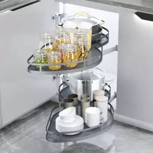 씽크대 600형 하부장 슬라이딩 선반 좌측 양념장 회전 땅콩장