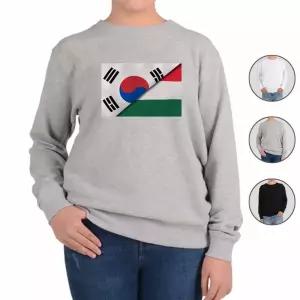 맨투맨 전색상 대한민국 헝가리 국기 전쟁 프린트셔츠 ITO5+6qqg