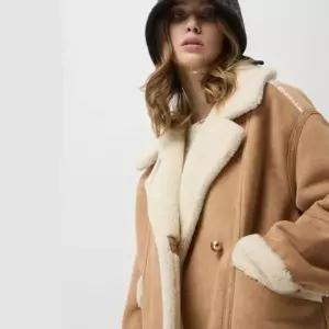 시슬리 하이넥 오버핏 인조 스웨이드 무스탕 SALE81561