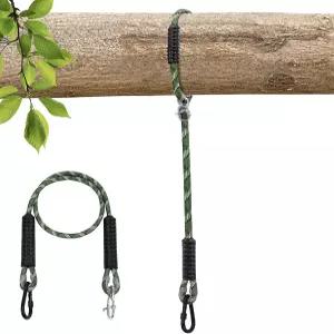 헤비 듀티 트리 스윙 로프 해먹 놀이터 세트 액세서리 3.9피트(47인치) 그린용 조절 가능한 신축성 걸이