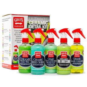 자동차 디테일링을 위한 Griot의 차고 궁극 세라믹 디테일 키트에는 3-in-1 8온스 병, 스피드 샤인 디테일러, 타이어 드레싱, 유리 , 비닐 및 고무 보호제, 11606이 포함되어