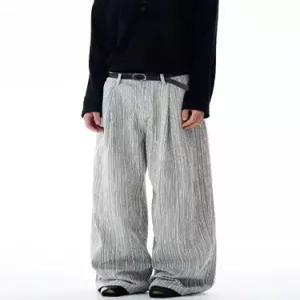 남성용 팬츠 캐주얼 빈티지 와이드 카고 스트라이프 유행1