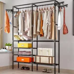 옷걸이 키밍 2단 선반 스탠드 행거 수납장 드레스룸