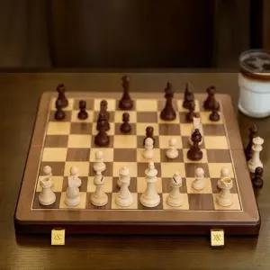 고급 체스판 대형 프리미엄 원목 게임 체스 나무 접이식