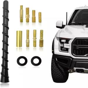 Rdxcv 카 스파이럴 안테나 나사산 어댑터가 있는 7인치 방수 PVC 고무 라디오 자동차 트럭 SUV AM FM을