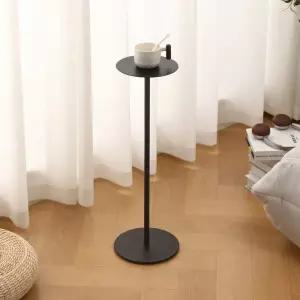 미니테이블 접이식좌식테이블 침대테이블 높이 슬림 흰둥이 쇼파테이블 원형티테이블 벽부착 야외테이블 크림 1인