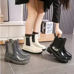 여성 키높이 첼시 미들 레인부츠 반장화 장마철 신발 레인부츠 여성미들레인부츠