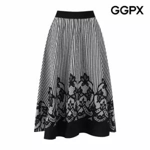 [GGPX] 로맨틱 레이스 스트라이프 스커트 (GQ2SK025F)