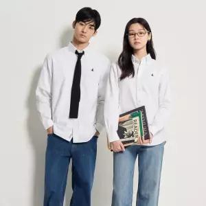 [백화점 정품] 25FW [Essential] 남녀공용 옥스퍼드 솔리드 셔츠 - 화이트 (BC6164E051)