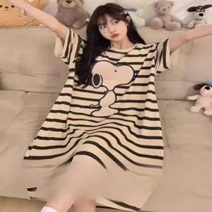 스누피 원피스 잠옷 빅사이즈 반팔 노브라 홈웨어 160