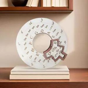 기타조율기 튜닝기 튜너 기타 베이스 피아노 바이올린용 나무 멜로디 휴대용 음악 휠 5 번째 서클