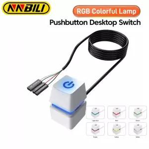 컴퓨터전원버튼 PC 본체 외부 파워 스위치 NNBILI 컴퓨터 데스크탑 전원 연장 케이블 LED 메인보드 가정용