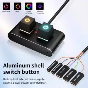 컴퓨터전원버튼 PC 본체 외부 파워 스위치 LED 조명 2키 컴퓨터 데스크탑 전원 메인보드 가정용 사무실용