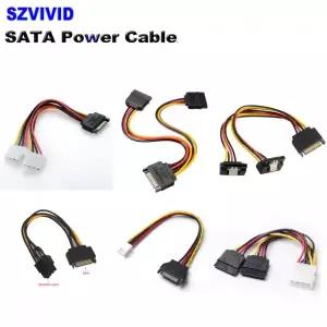 컴퓨터전원버튼 PC 본체 외부 파워 스위치 SATA 남성-2개 여성 전원 리드 커넥터 와이어 어댑터 케이블 분