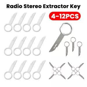 호환  4Pcs 자동차 오디오 제거 키 CD DVD 라디오 스테레오 제거 도구 자동차 스테레오 설치 도구 메르세데