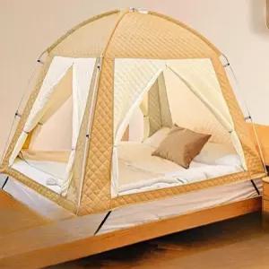 방한텐트 난방 수면 보온 누빔 침대 쉘터 실내 커튼 원터치 외풍차단 수면텐트