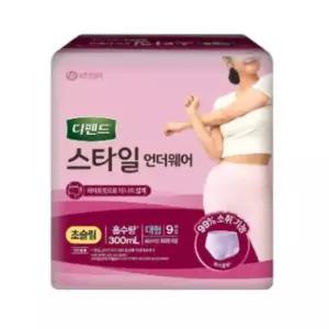 크리넥스 디펜드 스타일 언더웨어 라이트핏 여성용 초슬림 대형 9매 X 1팩 시니어용품 안전한방수막 교체형