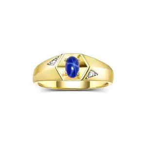 Rylos 남성용 옐로우 골드 도금 실버 클래식 6X4MM 타원형 원석  다이아몬드 반지 - 탄생석 우아함, 사이