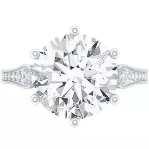 Moms Day Gifts, 인증된 모이사나이트 10mm 라운드 약혼 반지, D-Vs1 품질, 모이사나이트 4캐럿 반지 금도