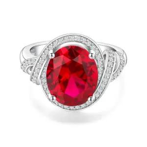 DAYBYDAY 빅 사파이어/에메랄드/루비/아쿠아마린/자수정/페리도트 반지, 925 스털링 실버 타원형 컷 원석