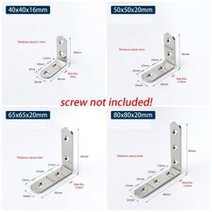 SUS304 스테인레스 스텐 스틸 90도 코너 버팀대 조인트 브래킷 캐비닛 스크린 벽 선반 지원 가구 패스너