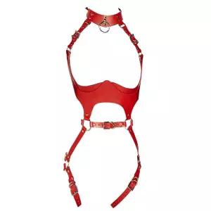 조절 가능한 바디 체인 하네스 - 인조 가죽 및 합금 | 섹시한 가슴 하네스 레그 웨이스트 브라 벨트 바디