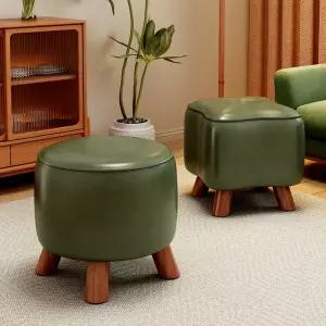 원목스툴 식탁의자 테이블 폴딩 팔걸이 통원목스툴 컬러 잔디 풋스톨 실용적인디자인 원통 책상용 보조 그린