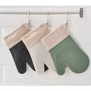 실리콘 주방 장갑 내열 냄비 오븐 장갑 글러브 크림 XxK1+3VMG