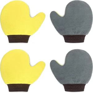 QWORK 4 팩 페인트공 장갑 청소 먼지 제거 및 페인팅을 위한 부드러운 극세사 테리 미트