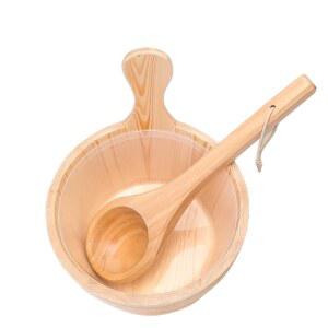 편백나무 바가지 간이 히노끼 풍 목욕 사우나 원목 노천 스푼 버켓