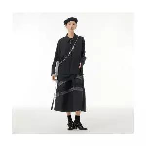 치마 여성용 쉬폰 빅사이즈 미니멀 봄가을 A라인 반신 CH1