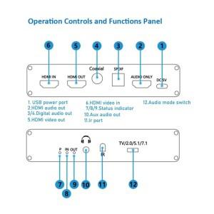 8K 60Hz HDMI 오디오 추출기 7.1CH 스테레오 변환기 광학 TOSLINK SPDIF 분배기 어댑터