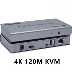 HDMI KVM 익스텐더 Cat5e/6 케이블 USB 이더넷 전송 루프 아웃 IR 제어 지원 마우스 키보드 4K 120M