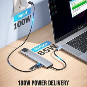 8in1 USB C 허브 3.0 타입 스플리터 4K 도킹 스테이션 노트북 어댑터 PD TF 맥북 에어 M1 아이패드 프로 RJ