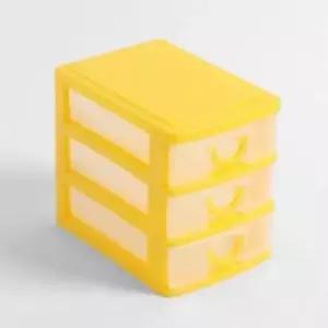 [생활] 수납 용품 3단 옐로우 멀티박스 소품 정리함 다용도 수납함