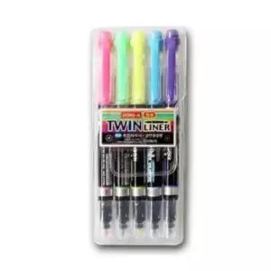 [문구/오피스] 형광펜 양면 5색 필기용 도구 학생 학용품 체크펜 강조필기