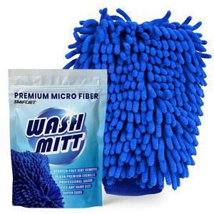 울트라 플러시 마이크로파이버 세차 미트 - 스크래치 없음, 보풀 추가 흡수성, 세탁기 세척 가능 자동차, 트럭, 오토바이 및 가정용 표면에 완벽한 샤닐 청소 디테일링