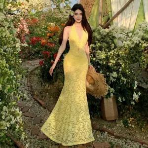 치마 원피스 여친 바캉스 롱스커트 배낭 브이넥 레이스 힙 비치 하객 봄여름 BE1