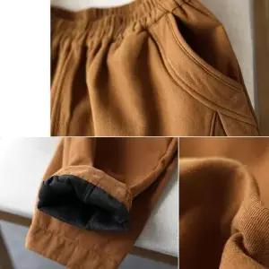 바지 여자 밴딩 겉 패치 기모 덧대 추동 자녀식 배기팬츠 9부 원템3