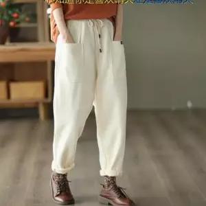 여친 바지 니트 캐주얼 빈티지 기모 빅포켓 추동 배기팬츠 후드 도톰팬츠 슬림 9부 원템3