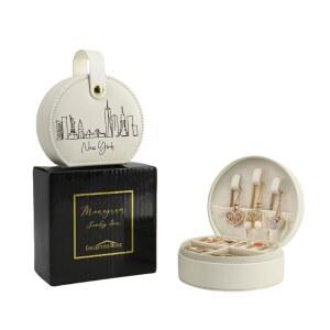 콜렉티브 홈 - 스카이라인 주얼리 케이스, 여행용 박스, 탈착식 손잡이, 개인 맞춤형 액세서리 정리함, 패션을 선도하는 여성 및 청소년을 위한 선물 (뉴욕)