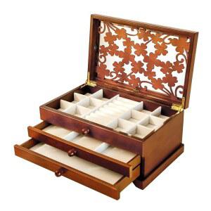 켄달 나무 보석함, 여성용 3겹 보석 홀더 정리함, 목걸이, 귀걸이, 반지용 목재 보관 케이스