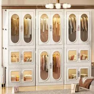 이동식 플라스틱 접이식 85CM 수납장 옷장 1단+1단A