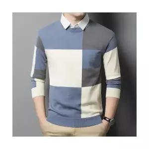 스웨터 칼라넥 슬리브 가짜카라 봄가을 칼라 긴팔 스트레이트 남친 롱 니트 캐주얼 이너 투피스 MF3