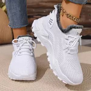 우먼 퍼소재라이닝 심플 하이탑운동화 플러스사이즈 스트릿슈즈 BKN9+8Gnu